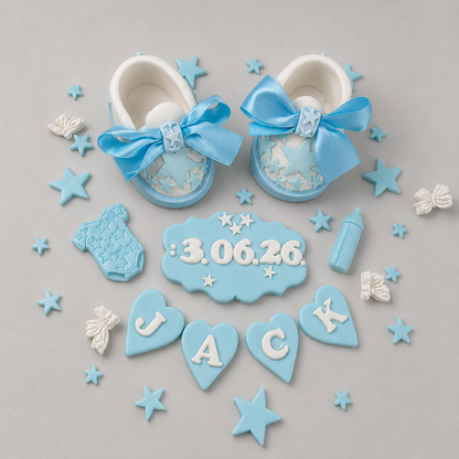 Edible baby booties/shoes cake topper,fondant icing decorations