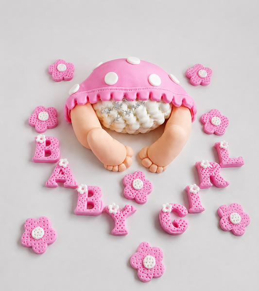 Edible baby shower,bum cake topper