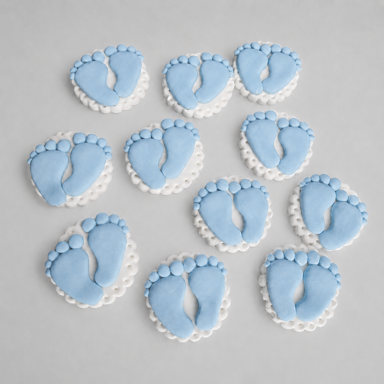 12 Edible baby feet cupcake toppers,fondant icing decoration