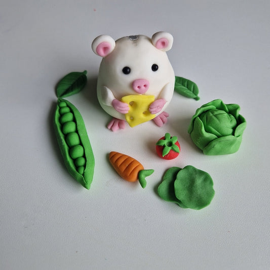 Edible hamster cake topper,fondant icing decoration