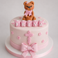 Edible teddy bear baby cake topper,fondant icing baptism decoration