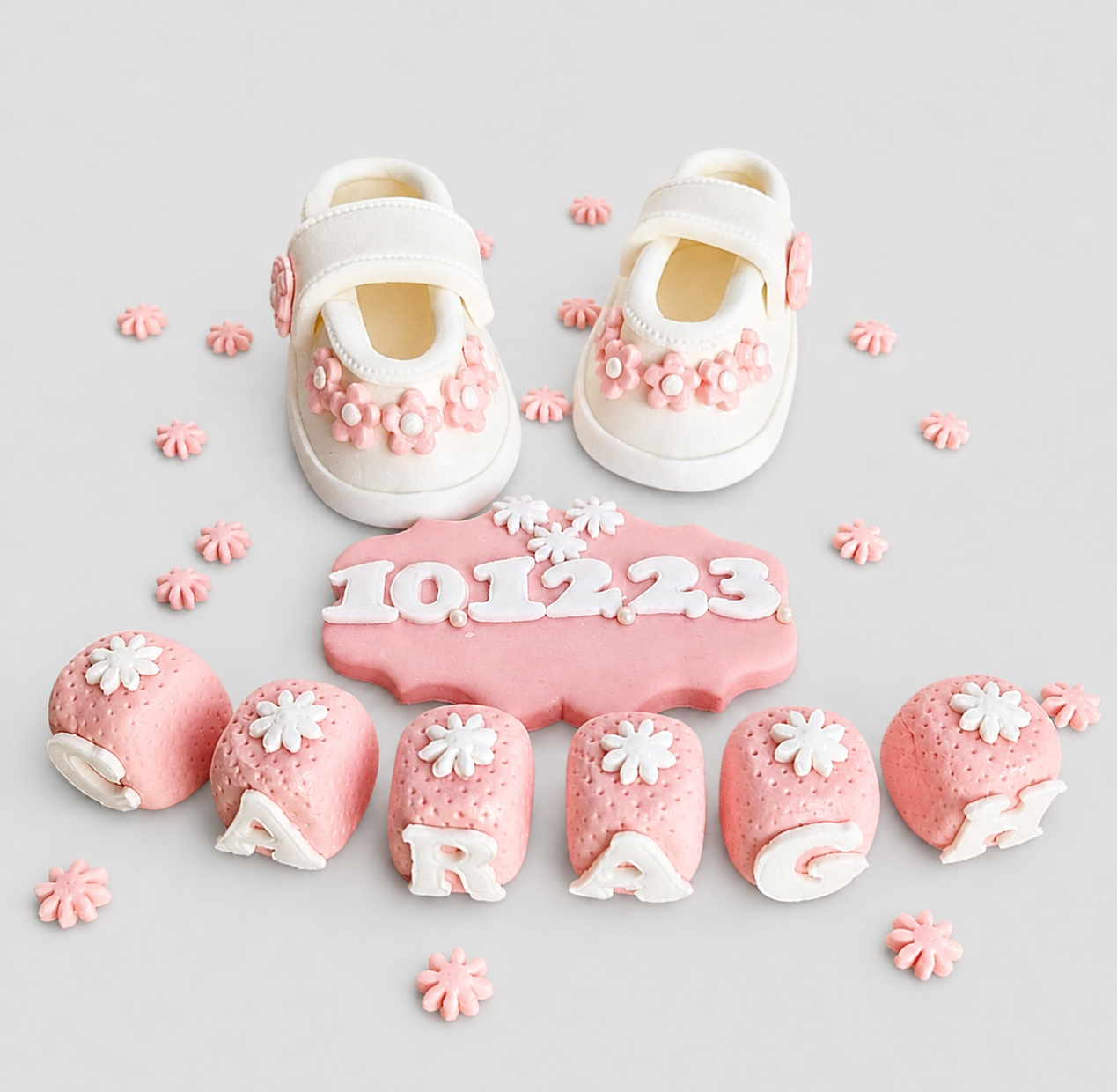 Edible Personalised Baby Booties Cake Topper, Christening Cake Decoration, Baby Fondant Shoes, Baptism