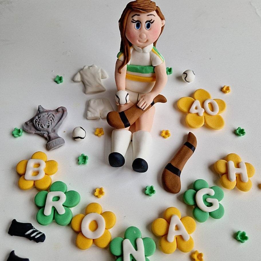 Edible soccer/football GAA player cake topper,fondant icing decoration