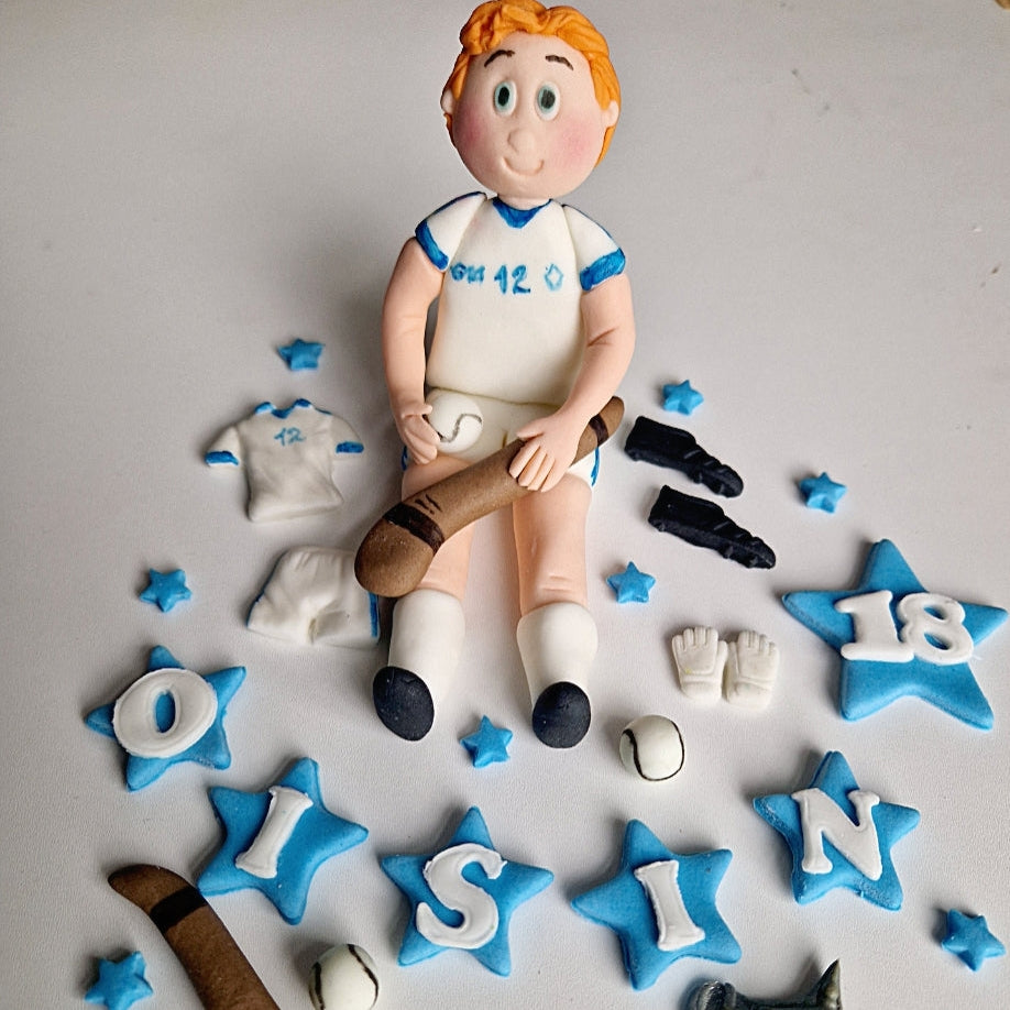 Edible soccer/football GAA player cake topper,fondant icing decoration