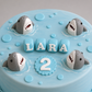 Edible sharks cake topper,handmade fondant decoration