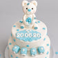 Edible baby teddy bear cake topper,fondant baptism icing decoration