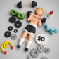 Edible gym cake topper,fondant figurine icing decoration