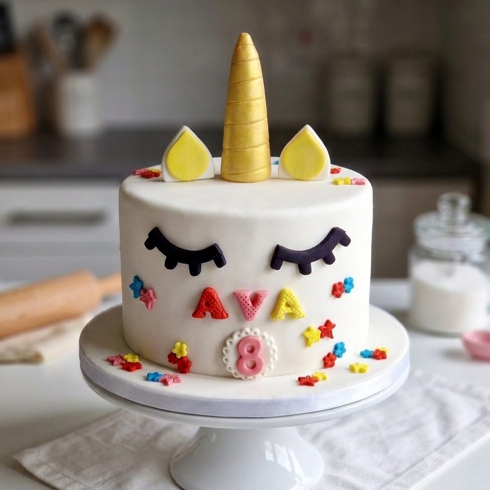 Edible unicorn cake topper,fondant icing decoration