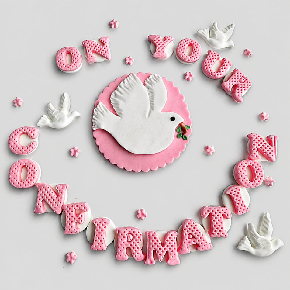 Edible Confirmation cake topper,fondant icing decoration