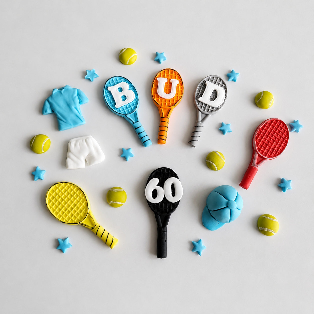 Edible tennis cake toppers,fondant icing sport decorations