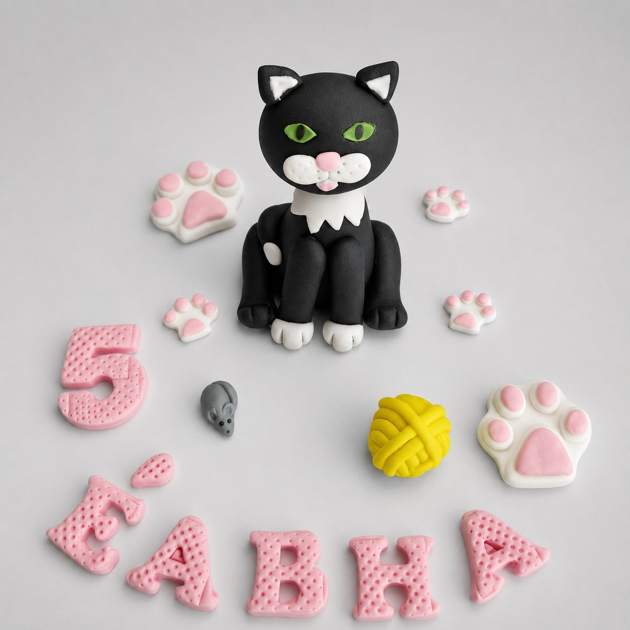 Edible cat/dog cake topper,fondant icing decoration