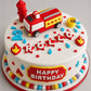 Edible fire engine truck cake topper,icing fondant decoration