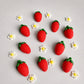 Edible strawberries cake toppers,fondant icing decorations