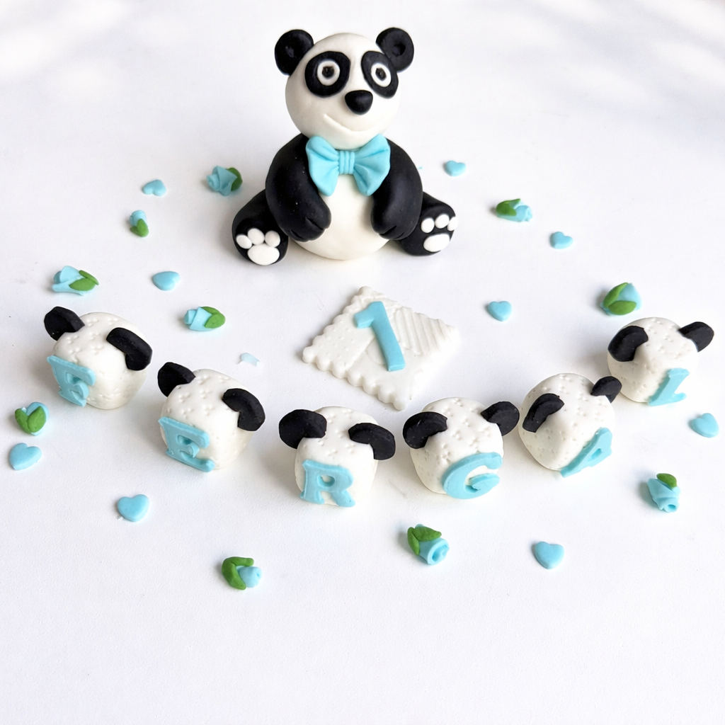 Edible Baby Panda Cake Topper – Christening & Birthday Cake Decoration for Boy or Girl – Handmade Sugarpaste Fondant Topper Ireland