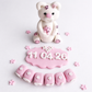 Edible baby teddy bear cake topper,fondant baptism icing decoration