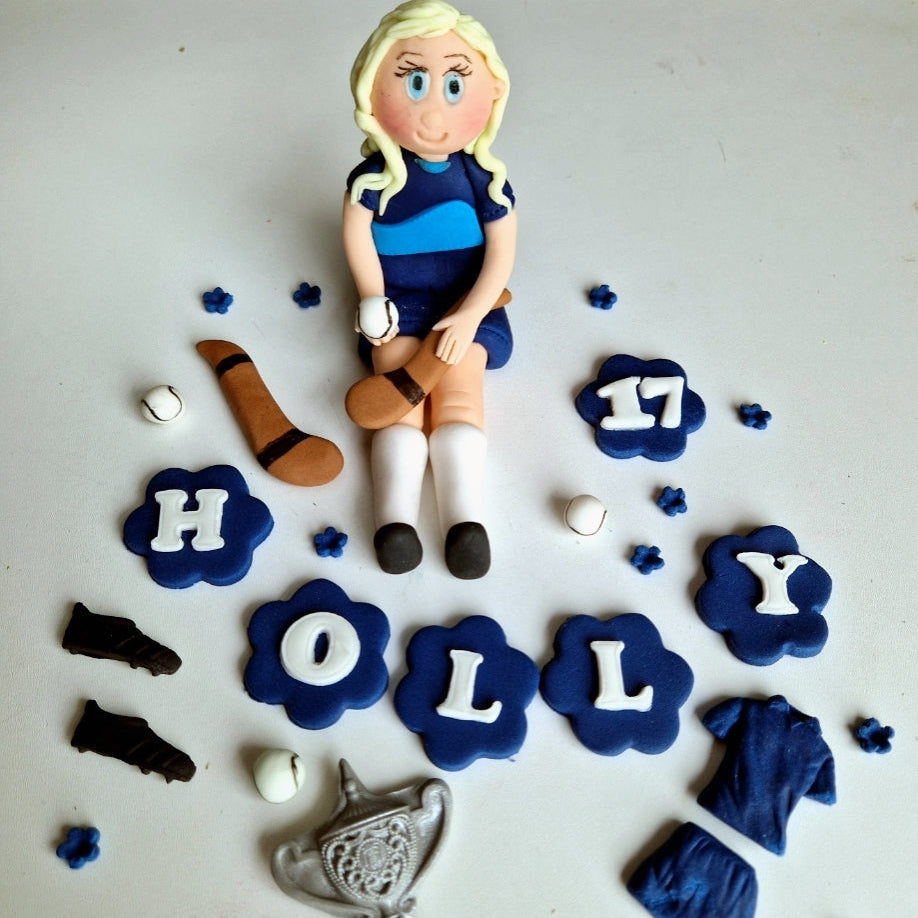 Edible soccer/football GAA player cake topper,fondant icing decoration