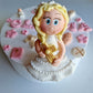 Eetbare communiebeeldje taarttopper, fondant glazuur decoratie, religieus