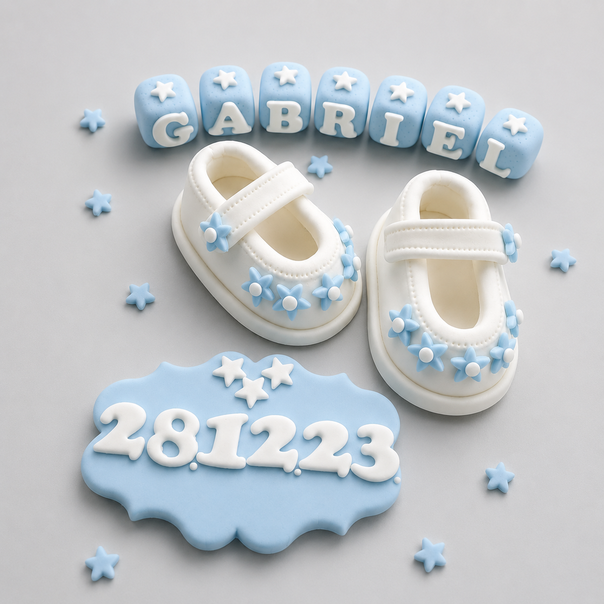 Edible Personalised Baby Booties Cake Topper, Christening Cake Decoration, Baby Fondant Shoes, Baptism