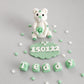Edible baby teddy bear cake topper,fondant baptism icing decoration