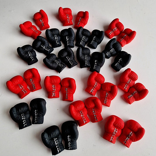 12 Edible boxing gloves cake/cupcakes toppers,fondant  icing decorations,sport