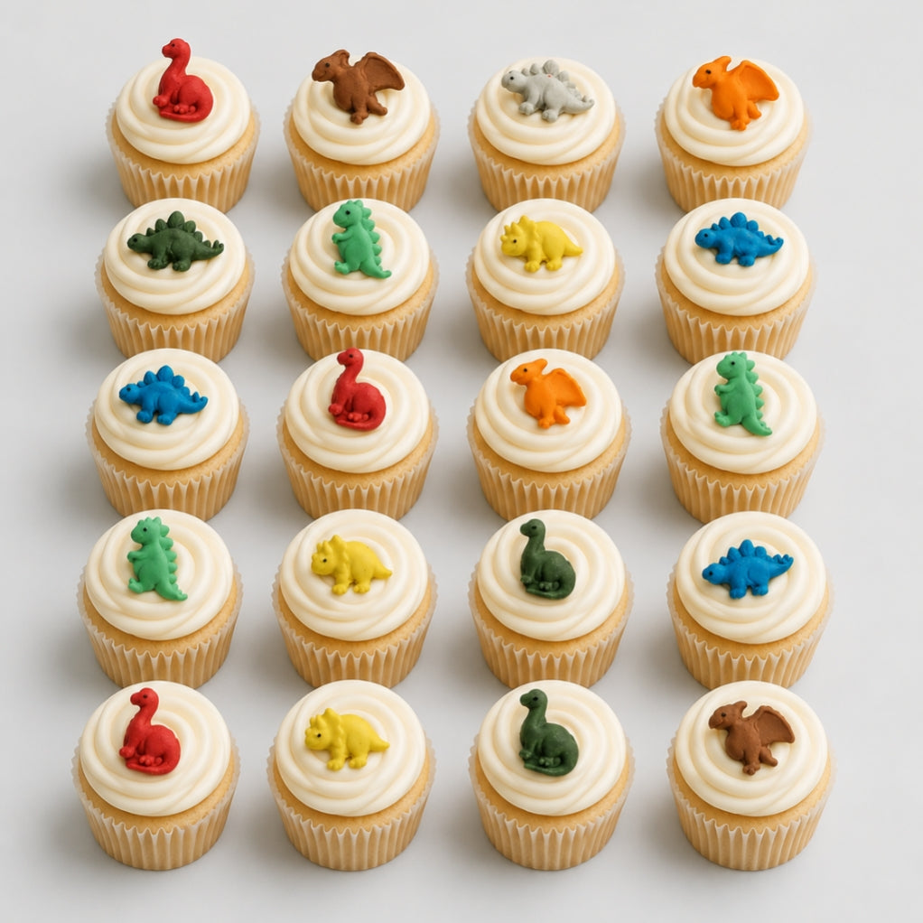 18 Eetbare mini-dinosaurustaart/cupcaketopper, fondant-glazuurdecoraties
