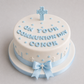 Edible Communion Cake Topper Set – Cross & Name – Personalised First Holy Communion Decoration