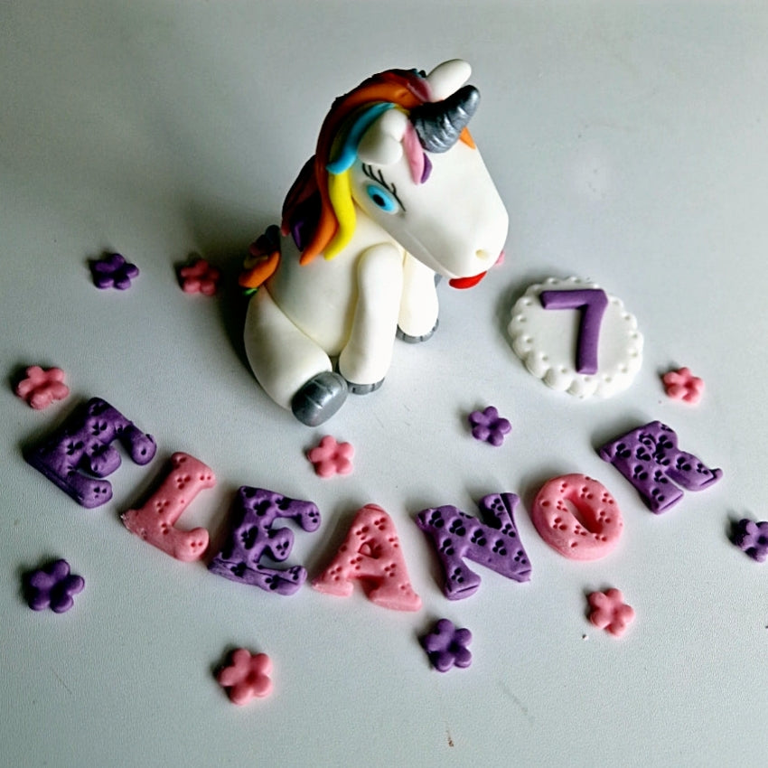Edible unicorn cake topper,fondant icing decoration