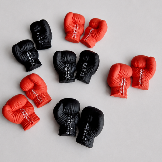 12 Edible boxing gloves cake/cupcakes toppers,fondant  icing decorations,sport