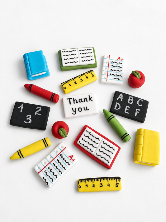 Edible teacher graduation, books cake topper,fondant icing decorations