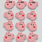 12 eetbare Peppa Pig taart-/cupcaketoppers, fondant-glazuurdecoraties