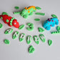 3 Edible dinosaurs cake topper,fondant icing decoration