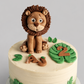 Edible baby lion cake topper,zoo fondant icing decoration
