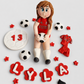 Edible soccer/football GAA player cake topper,fondant icing decoration