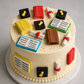 Edible graduation, books cake/cupcakes toppers,college fondant icing decorations