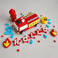 Edible fire engine truck cake topper,icing fondant decoration