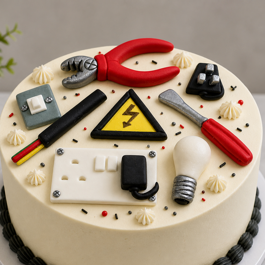 Edible Electrician Cake Topper – Fondant Electrical Tools, Birthday Fondant Cake Decorations