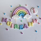 Edible rainbow cake topper,fondant icing decoration