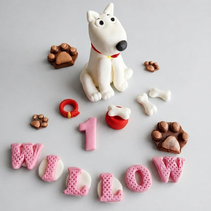Edible cat/dog cake topper,fondant icing decoration