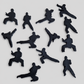 12 Edible martial karate cake toppers,fondant icing decorations