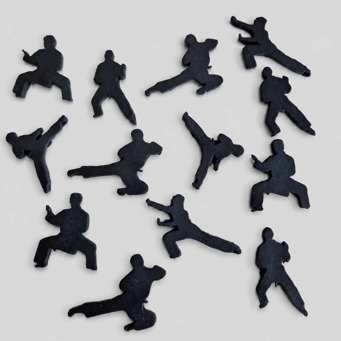 12 Edible martial karate cake toppers,fondant icing decorations