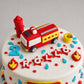Edible fire engine truck cake topper,icing fondant decoration
