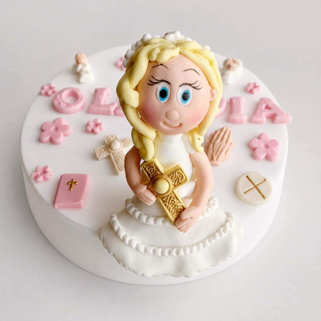 Edible First Holy Communion figurine cake topper,fondant icing decoration