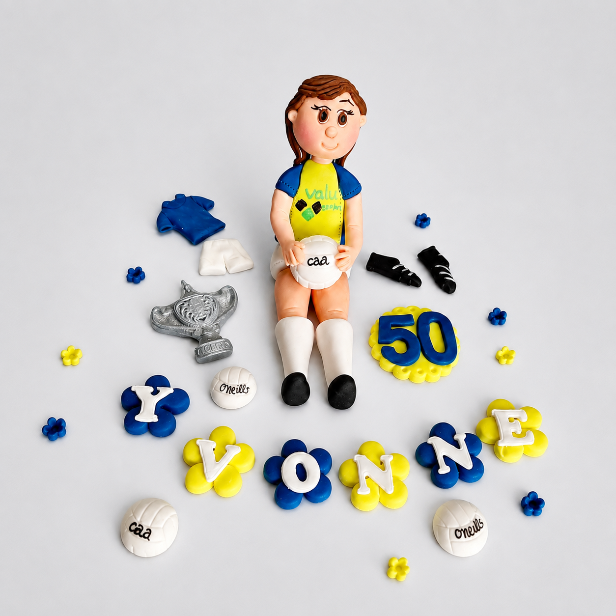 Edible soccer/football GAA player cake topper,fondant icing decoration