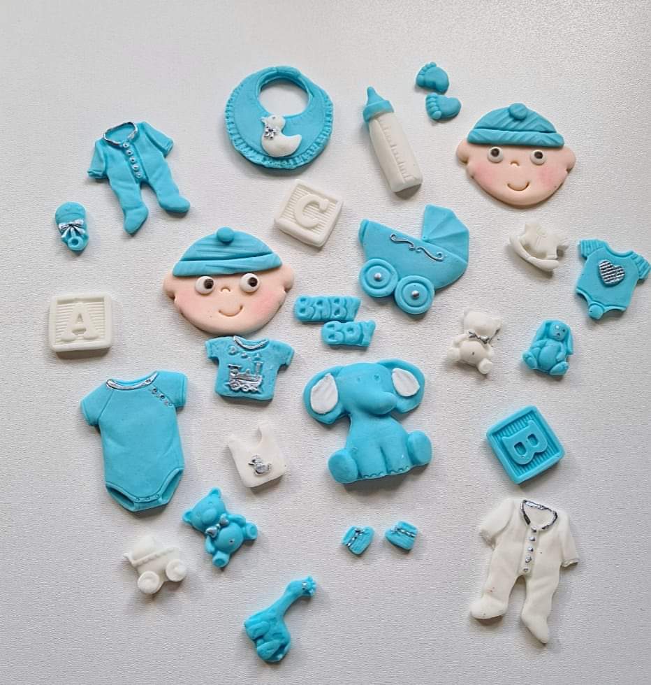 Edible baby boy/girl christening,baptism  cupcake toppers,cake fondant decorations