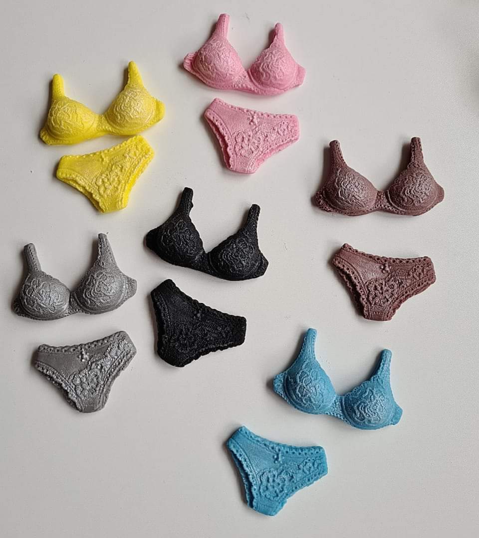 6 Edible sets of lace underwear cake/cupcakes toppers,fondant icing decorations