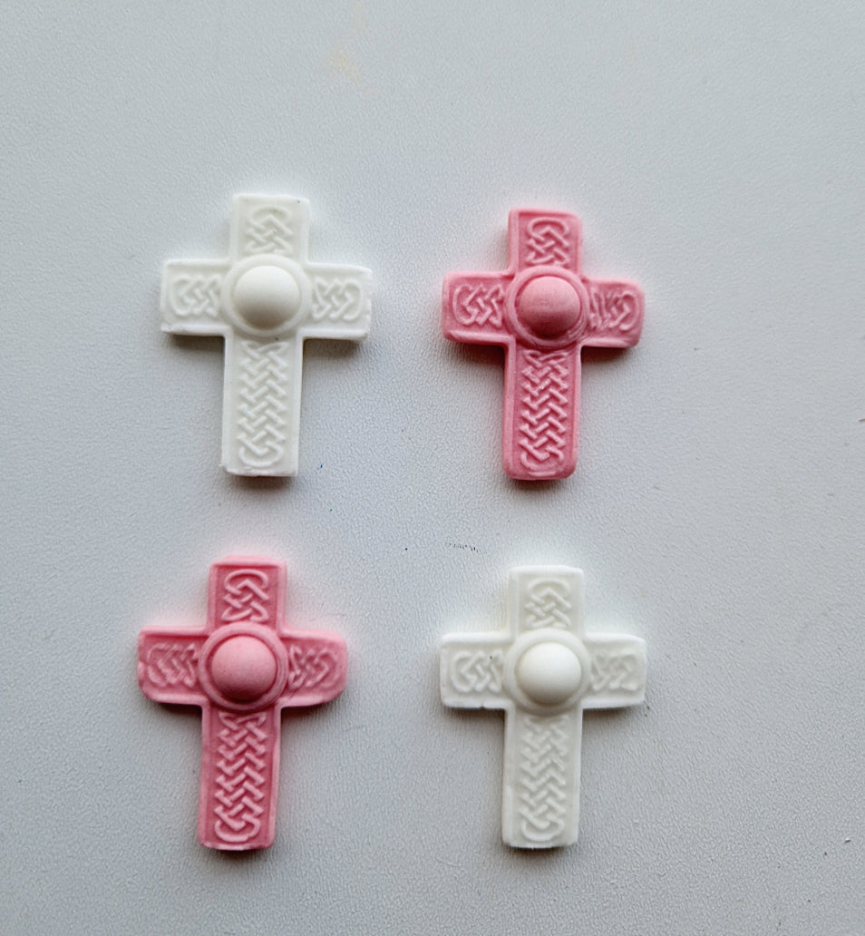 NOLITOY 12pcs Cross Cake Topper Edible Letters for Cake Decorating Backdrop  Religious Cupcake Topper Cross Cake Picks Cross for Cake Baptism Cake